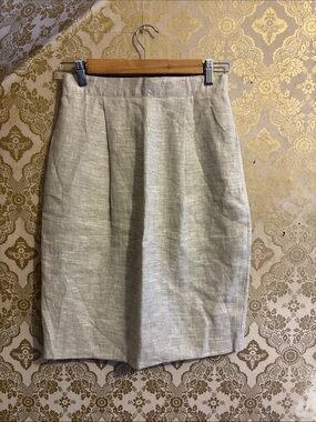 Vintage Talbots Oatmeal Linen Skirt